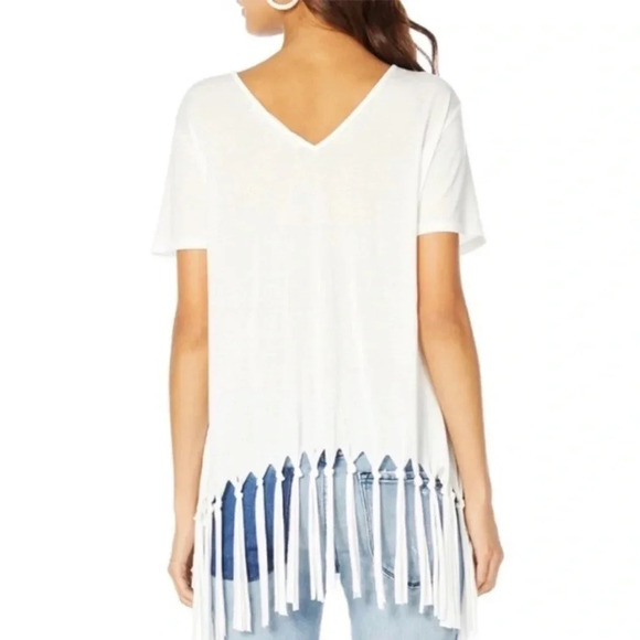 NWT Michael Stars White Brixton Fringe Top - Picture 1 of 6